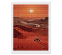 NTVOWPZO 5D Diamond Art Kits for Adults Beginners DIY Mars Red Desert Full Drill Diamond Painting Gem Art Kits Round Diamonds Dots Kit Paint by Numbers for Crafts Gift Home Wall Decor 12x16