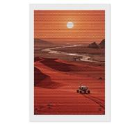 NTVOWPZO 5D Diamond Art Kits for Adults Beginners DIY Mars Red Desert Full Drill Diamond Painting Gem Art Kits Round Diamonds Dots Kit Paint by Numbers for Crafts Gift Home Wall Decor 8x12