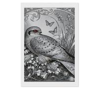 NTVOWPZO 5D Diamond Art Kits for Adults Beginners DIY Nightjar Dusty Miller Full Drill Diamond Painting Gem Art Kits Round Diamonds Dots Kit Paint by Numbers for Crafts Gift Home Wall Decor 8x12