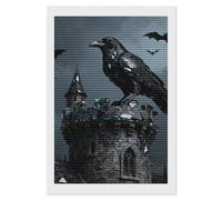 NTVOWPZO 5D Diamond Art Kits for Adults Beginners DIY Obsidian Raven Tower Full Drill Diamond Painting Gem Art Kits Round Diamonds Dots Kit Paint by Numbers for Crafts Gift Home Wall Decor 8x12