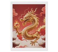 NTVOWPZO 5D Diamond Art Kits for Adults Beginners DIY Oriental Dragon Orb Full Drill Diamond Painting Gem Art Kits Round Diamonds Dots Kit Paint by Numbers for Crafts Gift Home Wall Decor 12x16