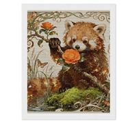 NTVOWPZO 5D Diamond Art Kits for Adults Beginners DIY Red Panda Camellia Full Drill Diamond Painting Gem Art Kits Round Diamonds Dots Kit Paint by Numbers for Crafts Gift Home Wall Decor 16x20