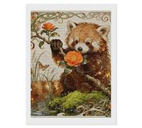 NTVOWPZO 5D Diamond Art Kits for Adults Beginners DIY Red Panda Camellia Full Drill Diamond Painting Gem Art Kits Round Diamonds Dots Kit Paint by Numbers for Crafts Gift Home Wall Decor 12x16