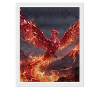 NTVOWPZO 5D Diamond Art Kits for Adults Beginners DIY Ruby Phoenix Flame Full Drill Diamond Painting Gem Art Kits Round Diamonds Dots Kit Paint by Numbers for Crafts Gift Home Wall Decor 16x20