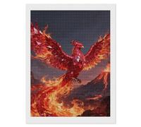 NTVOWPZO 5D Diamond Art Kits for Adults Beginners DIY Ruby Phoenix Flame Full Drill Diamond Painting Gem Art Kits Round Diamonds Dots Kit Paint by Numbers for Crafts Gift Home Wall Decor 12x16
