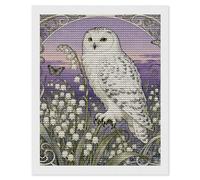 NTVOWPZO 5D Diamond Art Kits for Adults Beginners DIY Snowy Owl Lily Valley Full Drill Diamond Painting Gem Art Kits Round Diamonds Dots Kit Paint by Numbers for Crafts Gift Home Wall Decor 16x20