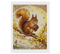 NTVOWPZO 5D Diamond Art Kits for Adults Beginners DIY Squirrel Forsythia Branch Full Drill Diamond Painting Gem Art Kits Round Diamonds Dots Kit Paint by Numbers for Crafts Gift Home Wall Decor 12x16