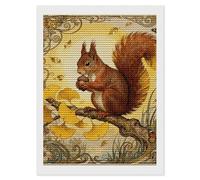 NTVOWPZO 5D Diamond Art Kits for Adults Beginners DIY Squirrel Ginkgo Branch Full Drill Diamond Painting Gem Art Kits Round Diamonds Dots Kit Paint by Numbers for Crafts Gift Home Wall Decor 12x16