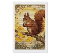 NTVOWPZO 5D Diamond Art Kits for Adults Beginners DIY Squirrel Ginkgo Branch Full Drill Diamond Painting Gem Art Kits Round Diamonds Dots Kit Paint by Numbers for Crafts Gift Home Wall Decor 8x12