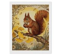 NTVOWPZO 5D Diamond Art Kits for Adults Beginners DIY Squirrel Ginkgo Branch Full Drill Diamond Painting Gem Art Kits Round Diamonds Dots Kit Paint by Numbers for Crafts Gift Home Wall Decor 16x20