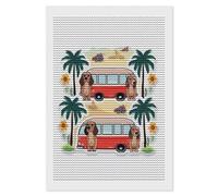 NTVOWPZO 5D Diamond Art Kits for Adults Beginners DIY Summer Bus Palm Tree Full Drill Diamond Painting Gem Art Kits Round Diamond Dots Kit Paint by Numbers for Crafts Gift and Home Wall Decor 8"x12"
