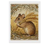 NTVOWPZO 5D Diamond Art Kits for Adults Beginners DIY Vole Wheat Ear Full Drill Diamond Painting Gem Art Kits Round Diamonds Dots Kit Paint by Numbers for Crafts Gift Home Wall Decor 12x16