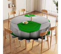 NTVOWPZO 60in Round Tablecloth Stain & Heat Resistant Polyester | Wrinkle Free Washable Football Table Cover for 5 to 6 Foot Tables Dining Kitchen Party Picnic Buffet Wedding Farmhouse Decor