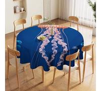 NTVOWPZO 60in Round Tablecloth Stain & Heat Resistant Polyester | Wrinkle Free Washable Jellyfish Academy Table Cover for 5 to 6 Foot Tables Dining Kitchen Party Picnic Buffet Wedding Farmhouse Decor