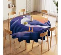 NTVOWPZO 70in Round Tablecloth Stain & Heat Resistant Polyester | Wrinkle Free Washable Coastal Painter Table Cover for 5 to 6 Foot Tables Dining Kitchen Party Picnic Buffet Wedding Farmhouse Decor