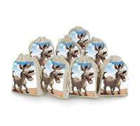 NTVOWPZO 8PCS Cartoon Donkey Cotton Drawstring Bag 5x7 Inch Small Cloth Gift Bags with Drawstring, Reusable Muslin Bags Pouches, Empty Candy Bag for Wedding Party Birthday Favors