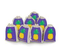 NTVOWPZO 8PCS Psych Pineapple Quote Cotton Drawstring Bag 5x7 Inch Small Cloth Gift Bags with Drawstring, Reusable Muslin Bags Pouches, Empty Candy Bag for Wedding Party Birthday Favors
