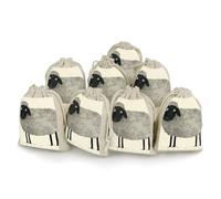 NTVOWPZO 8PCS Sheep Cotton Drawstring Bag 5x7 Inch Small Cloth Gift Bags with Drawstring, Reusable Muslin Bags Pouches, Empty Candy Bag for Wedding Party Birthday Favors