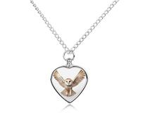 NTVOWPZO A Barn Owl Urn Necklace for Ashes 27.6'' Chain with Filling Kit Pet Cremation Jewelry Charm Silver Pendant Necklace Dog Cat Ashes Keepsakes Memorial Gift for Women Men Pet Lover