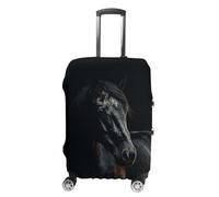 NTVOWPZO A Dark Horse Travel Luggage Cover Spandex Suitcase Protector Washable Baggage Covers Elastic Scratch-Resistant Luggage Cover Protector Fits 18-32 Inch Luggage, A Dark Horse, M