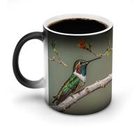 NTVOWPZO A Hummingbird Magic Color Changing Coffee Mug, 11 Oz Ceramic Cup with Handle, Heat Sensitive Heat Changing Mug Temperature Changing Mugs for Office Home, Personalized Gift