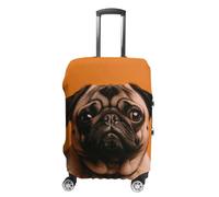 NTVOWPZO A Pug Travel Luggage Cover Spandex Suitcase Protector Washable Baggage Covers Elastic Scratch-Resistant Luggage Cover Protector Fits 18-32 Inch Luggage, A Pug, XL