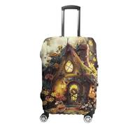 NTVOWPZO A Small Fairy Tale House Travel Luggage Cover Spandex Suitcase Protector Washable Baggage Covers Elastic Scratch-Resistant Luggage Cover Protector Fits 18-32 Inch Luggage, A Small Fairy Tale
