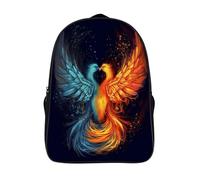 NTVOWPZO All-Weather Fire And Water Phoenix Laptop Backpack for Men Women Water Resistant Travel Carry on Backpack Work Business Commuter Daypack for Hiking Camping Cycling Climbing