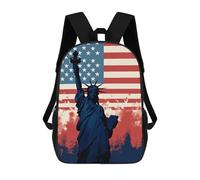 NTVOWPZO All-Weather Flag with Lady Liberty Laptop Backpack for Men Women Water Resistant Travel Carry on Backpack Work Business Commuter Daypack for Hiking Camping Cycling Climbing Black