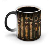 NTVOWPZO Ancient Egyptian Hieroglyph Magic Color Changing Coffee Mug, 11 Oz Ceramic Cup with Handle, Heat Sensitive Heat Changing Mug Temperature Changing Mugs for Office Home, Personalized Gift