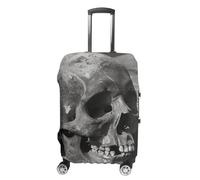 NTVOWPZO Ancient Human Skull Travel Luggage Cover Spandex Suitcase Protector Washable Baggage Covers Elastic Scratch-Resistant Luggage Cover Protector Fits 18-32 Inch Luggage, Ancient Human Skull, L