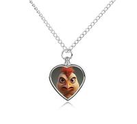 NTVOWPZO Angry Cartoon Chicken Urn Necklace for Ashes 27.6'' Chain with Filling Kit Pet Cremation Jewelry Charm Silver Pendant Necklace Dog Cat Ashes Keepsakes Memorial Gift for Women Men Pet Lover