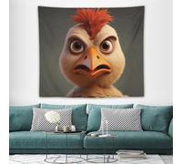 NTVOWPZO Angry Cartoon Chicken Wall Tapestry with Hanging Kits Decorative Tapestry Aesthetic Large Wall Tapestries for Living Room Bedroom Apartment Dorm Backdrop Decor 50"x60"