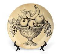 NTVOWPZO Bone China Decorative Plate An Elegant Bowl Ceramic Dinner Plates with Display Stand Ceramic Ornaments Art PorcelainPlate for Home Office Wall Decor Collections Plate 7inch