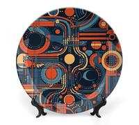 NTVOWPZO Bone China Decorative Plate Complex Patterns Ceramic Dinner Plates with Display Stand Ceramic Ornaments Art PorcelainPlate for Home Office Wall Decor Collections Plate 6inch