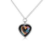 NTVOWPZO Bright Heart Shape Urn Necklace for Ashes 27.6'' Chain with Filling Kit Pet Cremation Jewelry Charm Silver Pendant Necklace Dog Cat Ashes Keepsakes Memorial Gift for Women Men Pet Lover