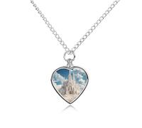 NTVOWPZO Building A Sandcastle Urn Necklace for Ashes 27.6'' Chain with Filling Kit Pet Cremation Jewelry Charm Silver Pendant Necklace Dog Cat Ashes Keepsakes Memorial Gift for Women Men Pet Lover