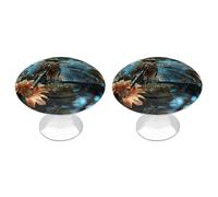 NTVOWPZO Cabinet Handles Round Drawer Pulls Dragonfly Flying on The Pond Dresser Knobs for Cabinets and Drawers Handle for Bathroom Cupboard Drawers Cabinet Pulls for Kitchen Door