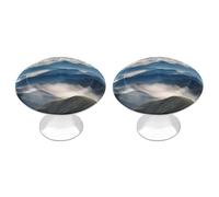 NTVOWPZO Cabinet Handles Round Drawer Pulls Landscape with Mountains and Clouds Dresser Knobs for Cabinets and Drawers Handle for Bathroom Cupboard Drawers Cabinet Pulls for Kitchen Door