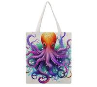 NTVOWPZO Canvas Tote Bag for Women Handbag Large Capacity Canvas Bag Colorful Octopus Grocery Bags Shopping Bag, Style, 38x41cm, Style, 38x41cm