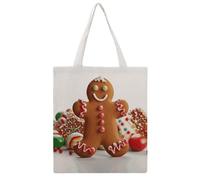NTVOWPZO Canvas Tote Bag for Women Handbag Large Capacity Canvas Bag Gingerbread Man Candy Grocery Bags Shopping Bag, Style, 38x41cm, Style, 38x41cm