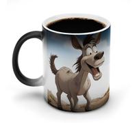 NTVOWPZO Cartoon Donkey Magic Color Changing Coffee Mug, 11 Oz Ceramic Cup with Handle, Heat Sensitive Heat Changing Mug Temperature Changing Mugs for Office Home, Personalized Gift
