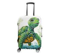 NTVOWPZO Cartoon Turtle Pattern Travel Luggage Cover Spandex Suitcase Protector Washable Baggage Covers Elastic Scratch-Resistant Luggage Cover Protector Fits 18-32 Inch Luggage, Cartoon Turtle