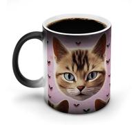 NTVOWPZO Carttoon Cat Magic Color Changing Coffee Mug, 11 Oz Ceramic Cup with Handle, Heat Sensitive Heat Changing Mug Temperature Changing Mugs for Office Home, Personalized Gift