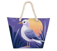 NTVOWPZO Coastal Painter Beach Bag with Hemp Rope Handles Waterproof 600D Oxford Tote Zipper Carryall for Travel Shopping Swim Pool Gym Picnic & Daily Use
