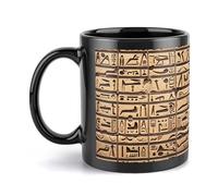 NTVOWPZO Coffee Mugs Large Coffee Mugs Ceramic Coffee Mugs Egypt Hieroglyphics Mug with Handle Travel Coffee Cup Funny Mug Tea Cups with Handle for Hot Cold Beverages