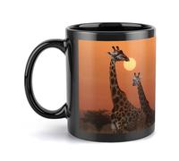 NTVOWPZO Coffee Mugs Large Porcelain Mug Giraffe At Sunset Ceramic Steeping Mug with Handle Porcelain Coffee Cups Funny Mug Tea Cups with Handle for Men Women