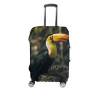 NTVOWPZO Colorful Toucan Travel Luggage Cover Spandex Suitcase Protector Washable Baggage Covers Elastic Scratch-Resistant Luggage Cover Protector Fits 18-32 Inch Luggage, Colorful Toucan, S