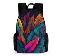 NTVOWPZO Colorful Tropical Leaves Pattern Travel Backpack for Women Men Carry On Backpack Luggage Daypack 15.6 Inch Laptop Backpack