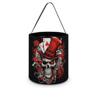 NTVOWPZO Comes with Poker Hat Halloween Trick Or Treat Bag for Party Favor | Foldable & Reusable, Reinforced Polyester Resists Tear, Comfy Wide Handles Fit Small Hands for All-Night Halloween Candy Runs